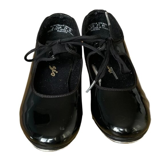 CAPEZIO Tele Tone Tap Dancing Shoes N625 Black Shiny Women's Size 6.5 M - Picture 3 of 16